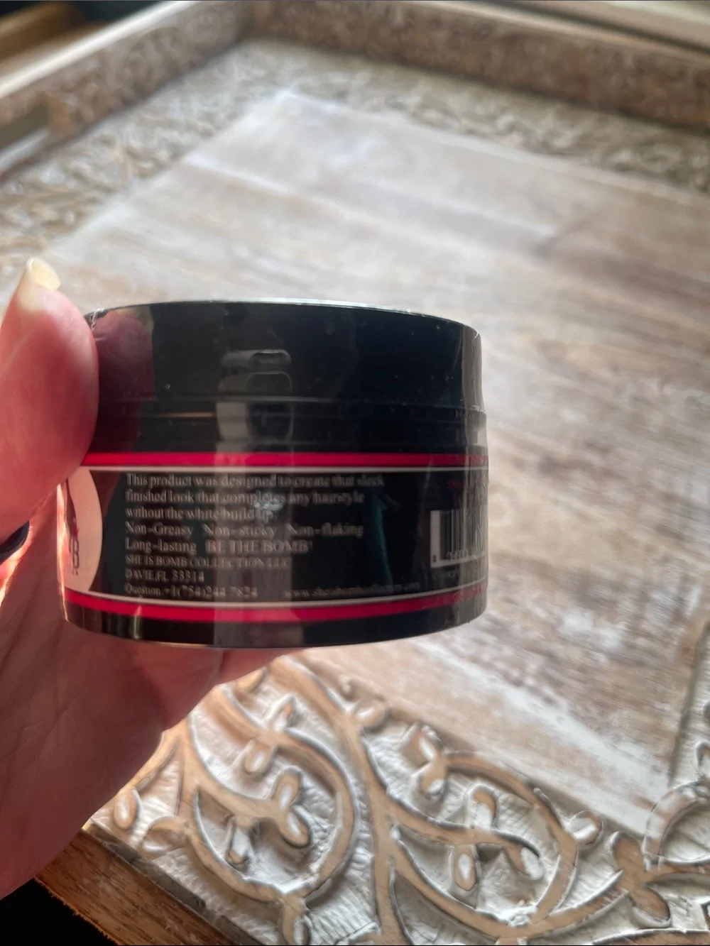 Edge Control Gel — Black/Pink